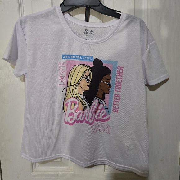 Barbie Pink and White Pajama Set with Graphic Design - Picture 1 of 2